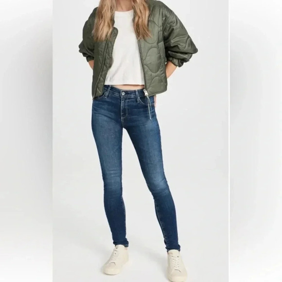 AG Adriano Goldschmied Farrah High Rise Skinny blue jeans size 27 R - Picture 1 of 13